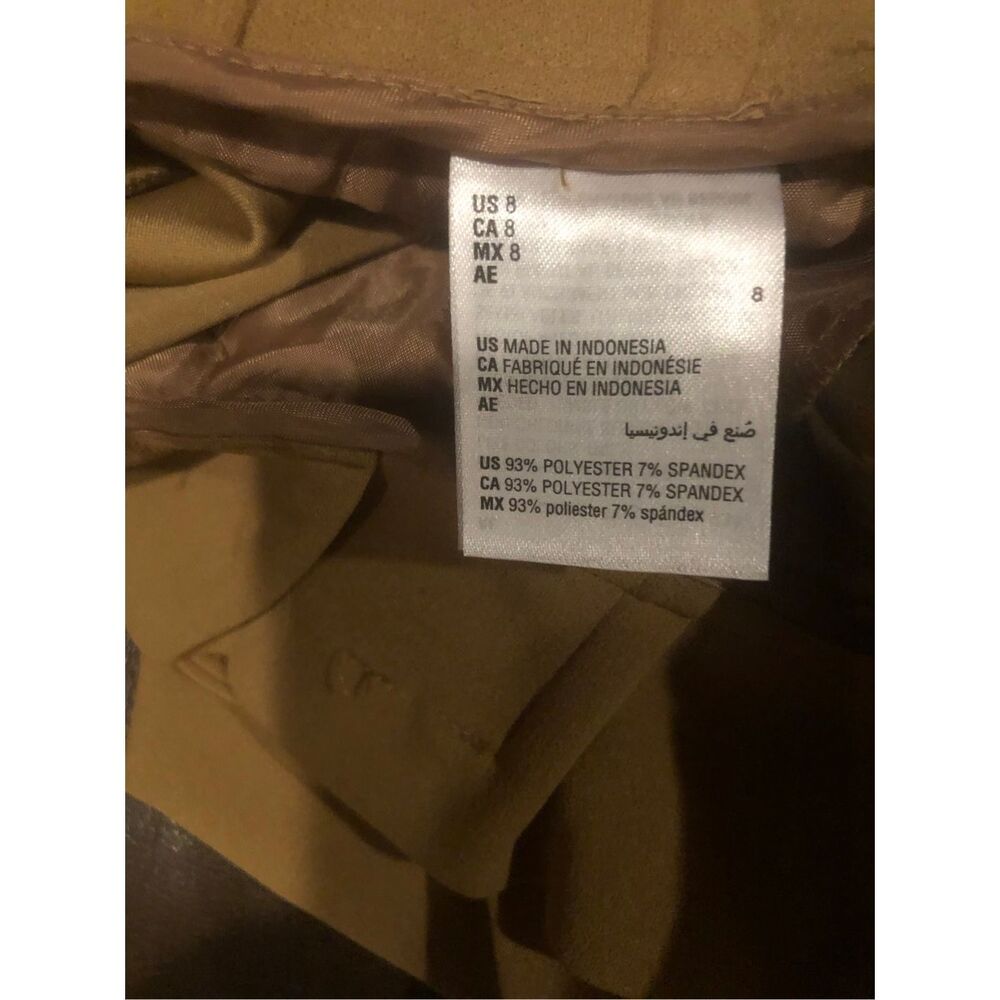 INC International Concepts camel color high waist paper bag self tie belt size 8 - Picture 13 of 13